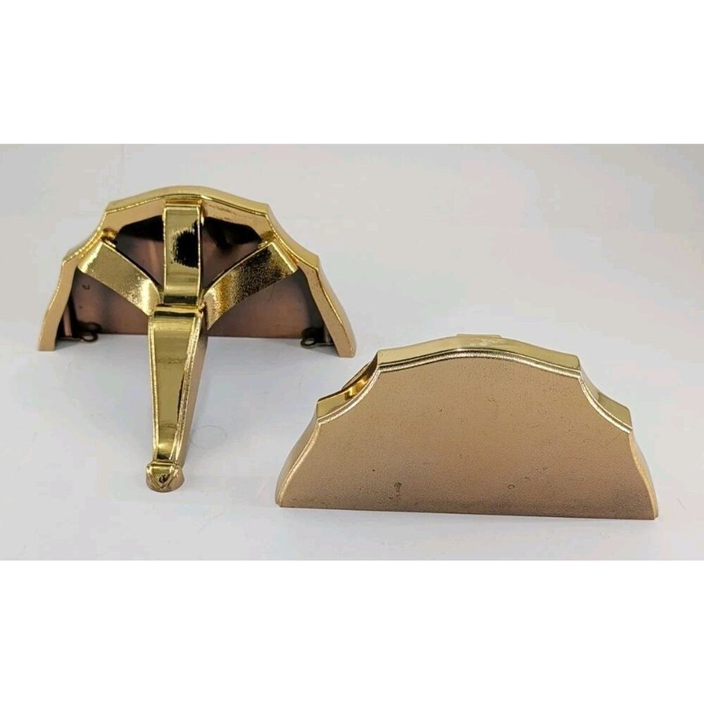 Vintage Burwood Gold Wall Shelves Pair Mid-Century Hollywood Regency Ornate 8.5"